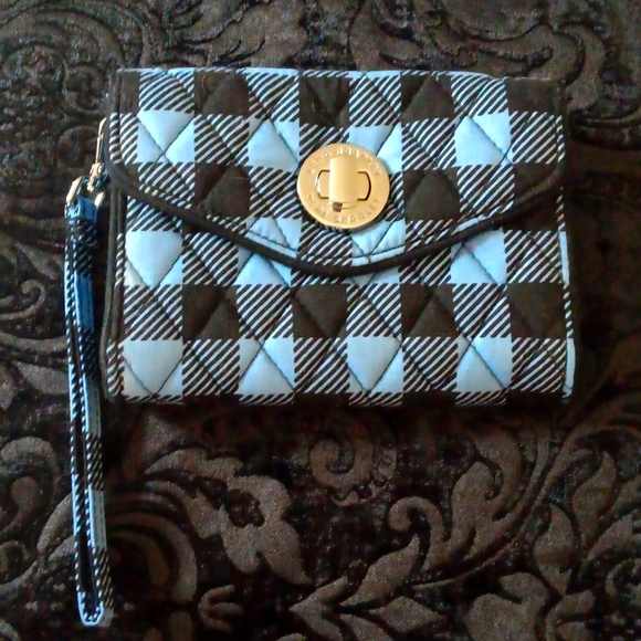 Vera Bradley Cornflower Blue Black Wallet - Picture 14 of 14